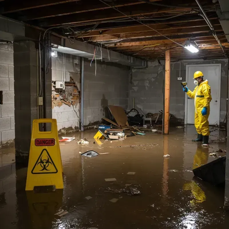 Flooded Basement Electrical Hazard in Meadow Oaks, FL Property